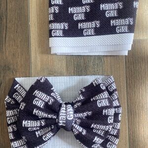 Baby headwrap “mamas girl” bow